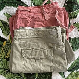 EUC American Eagle Baggy Flare Pant! 2 Pairs Pink & Green!